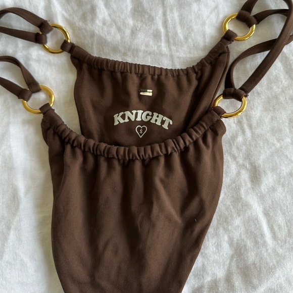 Knight swim brown bikini bottoms in size small. - Picture 3 of 4